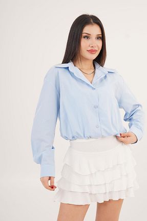 پیراهن آبی زنانه اورسایز Hipo Trend - کد 927787333