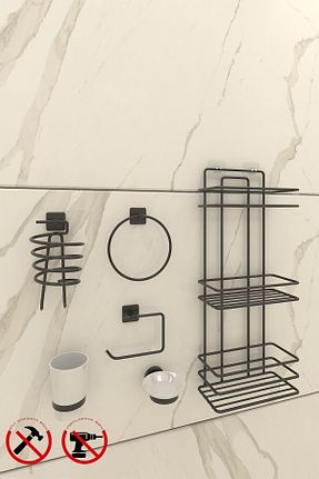 ست حمام مشکی فلزی Alper Banyo - کد 810273217