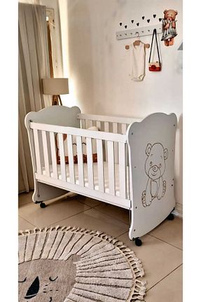 گهواره سفید MDF BebeK on For - کد 856209087