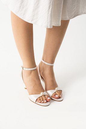 صندل طوسی زنانه پاشنه نازک Gökçe Shoes - کد 927790784