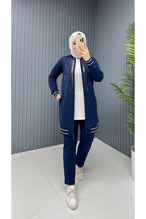 ست گرمکن حجاب سرمه ای زنانه رگولار moda4b - کد 927804462
