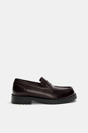 کفش لوفر زرشکی مردانه پلی اورتان Pull & Bear - کد 927809056