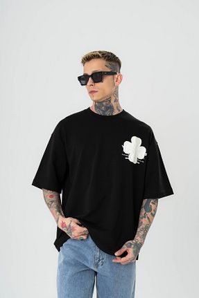 تیشرت مشکی مردانه اورسایز go gang own - کد 927810118