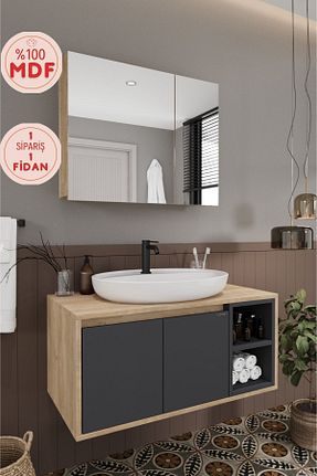 ست کمد حمام طوسی BALNEOM - کد 904708494