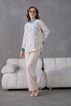 ست بالاتنه و پائین تنه بژ زنانه بافتنی Miss Allos - کد 922777031