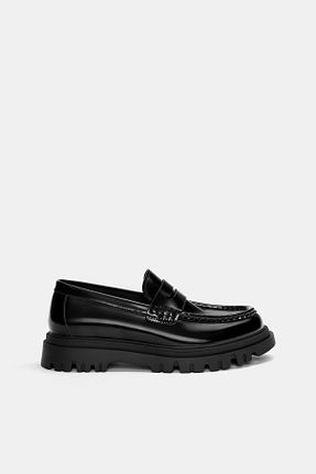 کفش لوفر مشکی مردانه پلی اورتان Pull & Bear - کد 927808964