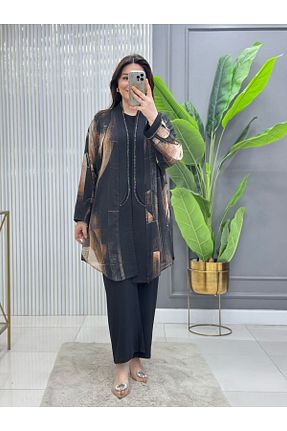 ست بالاتنه و پائین تنه مشکی زنانه مخلوط پلی استر GK - کد 927815032