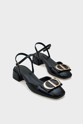 کفش پاشنه بلند کلاسیک مشکی زنانه چرم مصنوعی Capone Outfitters - کد 801119331