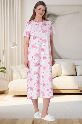ست لباس راحتی سایز بزرگ صورتی زنانه ساده Mecit Pijama - کد 824055723