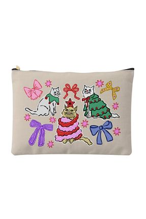 کیف پورتفوی و کلاچ بژ زنانه پارچه ای Hello Melody Design - کد 876294727