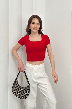 تیشرت قرمز زنانه اسلیم فیت msm fashion - کد 927821804