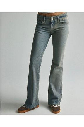 شلوار جین آبی زنانه پاچه اسپانیولی JEANS - کد 927820901