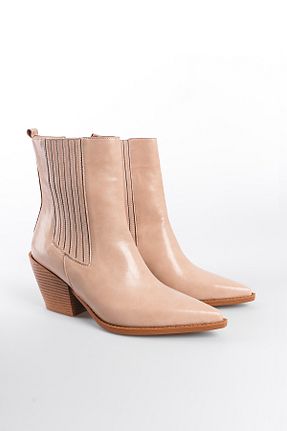 بوت / نیم بوت بژ زنانه چرم مصنوعی Capone Outfitters - کد 857619284