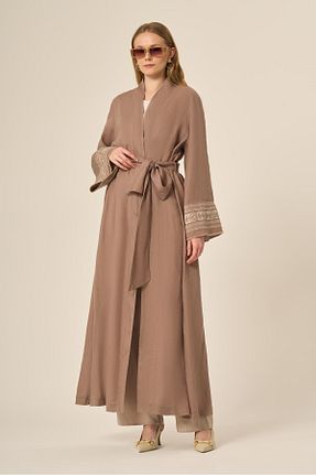 کلاه و ابایا قهوه ای زنانه کتان FTZ WOMEN - کد 927816190