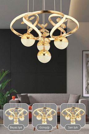 لوستر طلائی آلومینیوم Capella Aydınlatma - کد 854705997