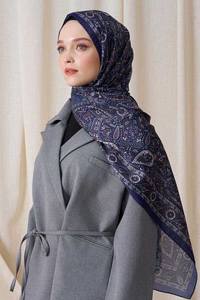 شال سرمه ای زنانه پنبه ای Madame Polo - کد 927843375