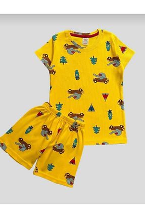 ست بالاتنه و پائین تنه آبی بچه گانه بافت elmas kids - کد 927264815