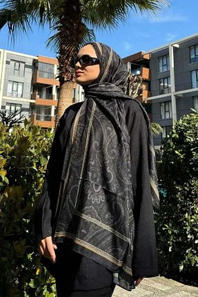 شال طلائی زنانه پنبه ای Madame Polo - کد 927843334