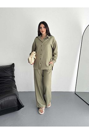 ست بالاتنه و پائین تنه خاکی زنانه بافتنی moda poni - کد 927843316