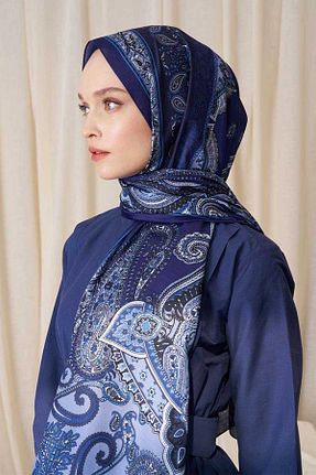 شال سرمه ای زنانه پنبه ای Madame Polo - کد 927843402