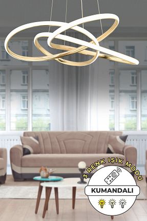 لوستر طلائی آلومینیوم Capella Aydınlatma - کد 854803928