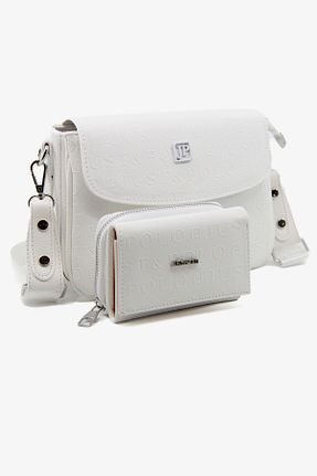 کیف دوشی سفید زنانه چرم مصنوعی Just Polo - کد 927639045