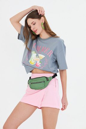 تیشرت طوسی زنانه یقه دوچرخه The Champ Clothing - کد 927857639
