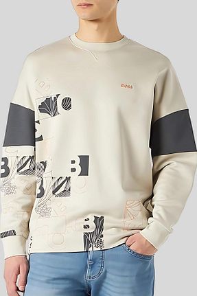 سوئیشرت بژ مردانه چاپی BOSS - کد 927843903