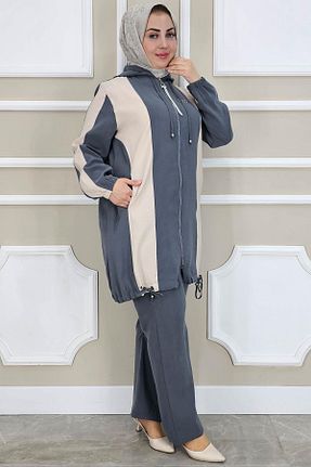 ست بالاتنه و پائین تنه حجاب طوسی زنانه رگولار PYS - کد 927860411
