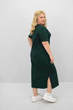 لباس سایز بزرگ سبز زنانه پارچه Koza Butik - کد 927863068