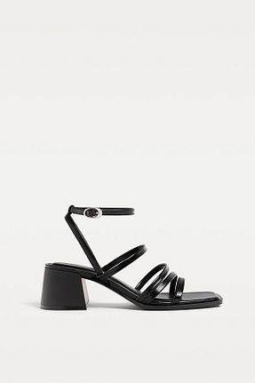صندل مشکی زنانه پاشنه نازک Stradivarius - کد 922371456