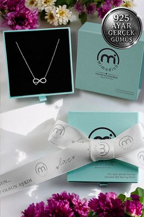 گردنبند نقره سفید زنانه 925 عیار Mimodish - کد 927616574