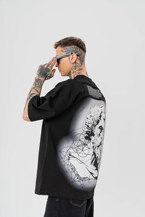 تیشرت مشکی مردانه اورسایز go gang own - کد 927862230