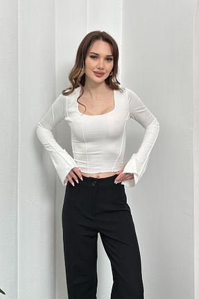 بلوز سفید زنانه ساده msm fashion - کد 927815522