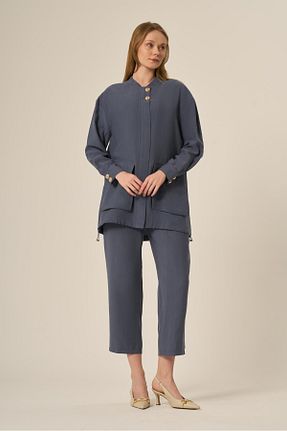 ست بالاتنه و پائین تنه سرمه ای زنانه بافتنی FTZ WOMEN - کد 927857733