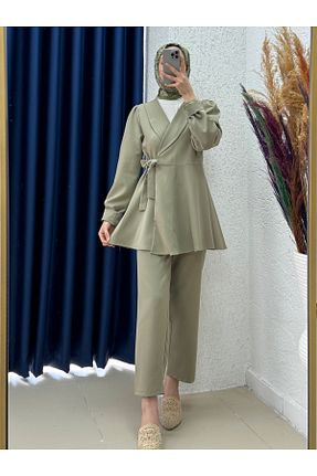 ست بالاتنه و پائین تنه حجاب خاکی زنانه رگولار Ebrar Store - کد 926934818