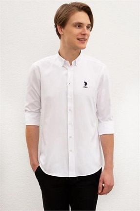 پیراهن آبی مردانه یقه پیراهنی U.S. Polo Assn. - کد 758750630