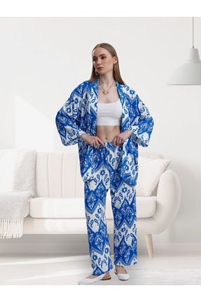 کیمونو و کافتان آبی زنانه لیکرا MOONBULL - کد 927869435