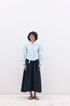 دامن سرمه ای زنانه چاپی SENA GÜVEN - کد 924368304