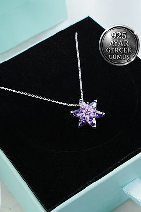 گردنبند نقره بنفش زنانه 925 عیار Mimodish - کد 926312792