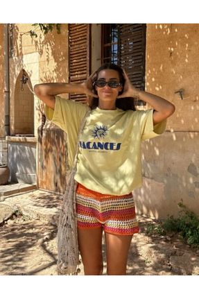 تیشرت زرد زنانه یقه دوچرخه The Champ Clothing - کد 927867809