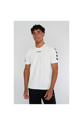 تیشرت سفید مردانه یقه دوچرخه hummel - کد 473390755