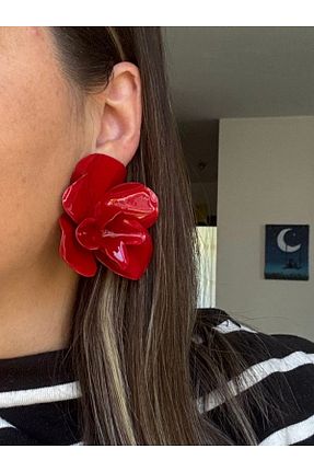 گوشواره جواهر قرمز فلزی bijuxbymrv - کد 927887633