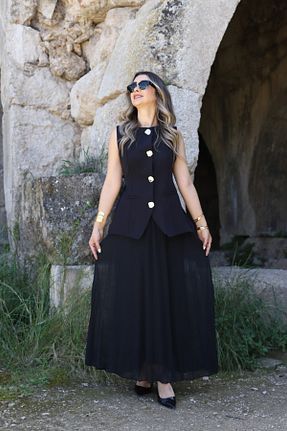 لباس مشکی زنانه بافتنی bytugcekaya - کد 927889781