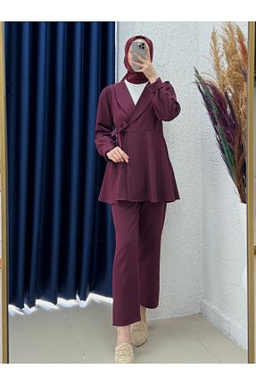 ست بالاتنه و پائین تنه حجاب زرشکی زنانه رگولار Ebrar Store - کد 926934903