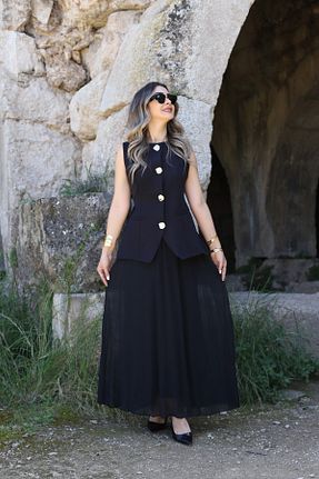 لباس مشکی زنانه بافتنی bytugcekaya - کد 927889781