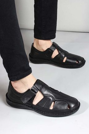صندل مشکی مردانه پاشنه تخت Fast Step - کد 88099702