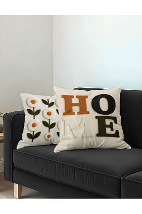کوسن و روکش کوسن بژ مخمل Şah Dekor - کد 927890956