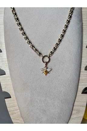 گردنبند جواهر زرد زنانه برنجی Lilon Jewelry - کد 927907648