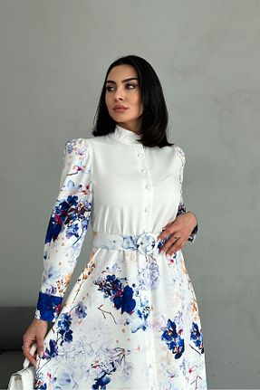 لباس سفید زنانه بافت Neşeli Butik - کد 927907233